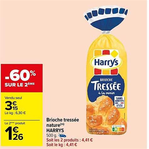 Promo Brioche Tressée Nature Harrys chez Carrefour Market iCatalogue fr