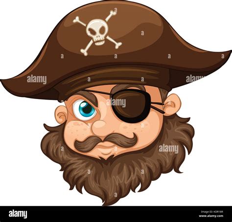 Cache Oeil Pirate Wearing Hat Et Illustration Image Vectorielle Stock