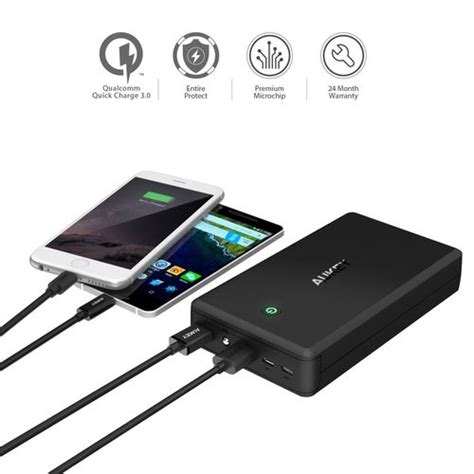 Aukey PB T11 30000mAh Lightning USB Power Bank Quick Charge 3 0