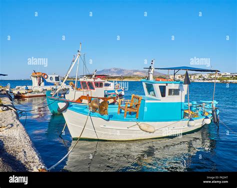 Greek Fishing Boats Moored In Mastichari Fishing Port A Village Of