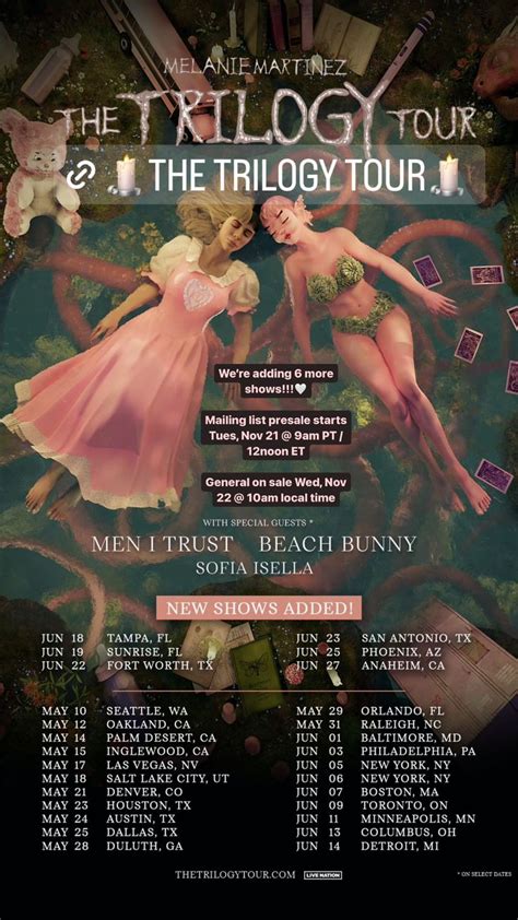 NEW TRILOGY TOUR DATES CONCERTS LOCATIONS ADDED Melanie Martinez