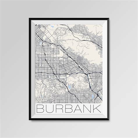 BURBANK California Map Burbank City Map Print Burbank Map | Etsy