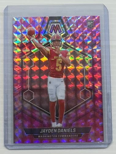 2024 Panini Mosaic Jayden Daniels Camo Pink Prizm Rookie RC 302