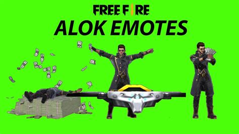 FREE FIRE Emotes ALOK Top DJ I M Rick Make It Rain Green Screen