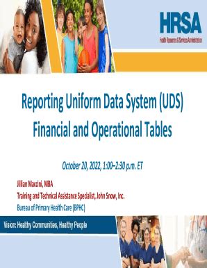 Fillable Online Bphc Hrsa Reporting Uniform Data System Uds Financial