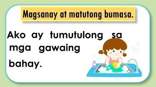 Pagsasanay Sa Pagbasa Ng Mga Pangungusap Filipino Kinder Grade 1 2