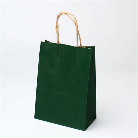 Thick Green Kraft Paper Bags With Twist Handle Gsm Shopee Philippines