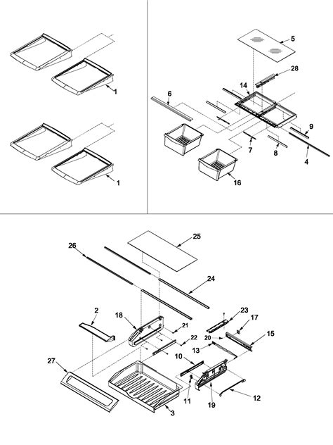 Amana AFD2535DEB Pantry Drawer Door Lid Window