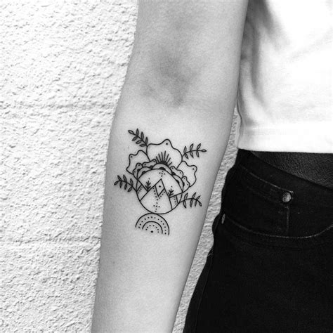 Mountains within flowers tattoo by Nadia Rose - Tattoogrid.net