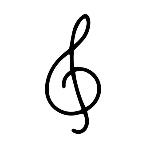 Treble Clef Icon Isolated Black On White 13319097 Vector Art At Vecteezy