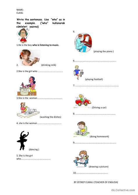 Who Relative Clauses English Esl Worksheets Pdf And Doc