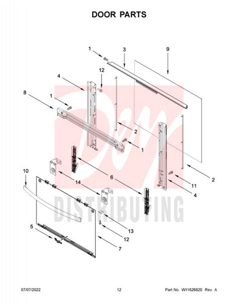 Whirlpool WFG320M0MS0 Parts : 07 - Door Parts | Dey Appliance Parts