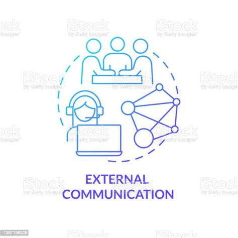 Vetores De Ícone Do Conceito De Gradiente Azul De Comunicação Externa E Mais Imagens De Trabalho