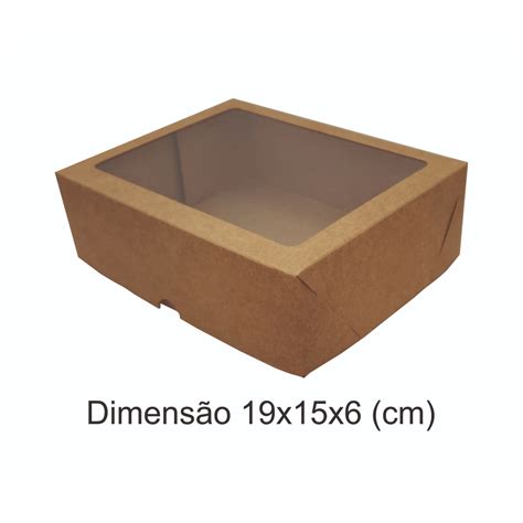 Caixa De Presente Visor Kraft X X Cm Unidades Shopee Brasil