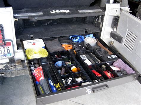 Jeep Tj Storage Solutions Page 2 Jeep Tj Jeep Wrangler Camping Jeep Interiors