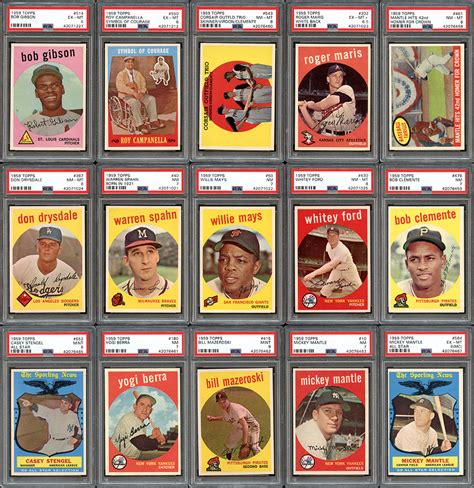 Lot Detail Topps Baseball Complete Set With Psa Graded Stars