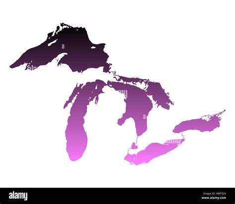 Map Of Great Lakes Stock Photo Alamy