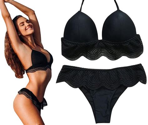 Kostium Str J K Pielowy Bikini Koronka Push Up L Allegro Pl