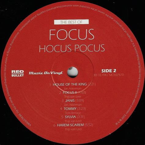 Buy Focus Hocus Pocus The Best Of Focus 2xlp Comp Re Rm 180