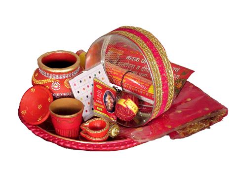 Buy Suninow Designer Karwa Chauth Thali Set With Full Size Chunni And