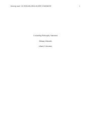 COUC500 Counseling Philosophy Statement EdwardsB Docx Running Head