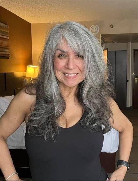 Pin By Judi Vandervest On Haircuts In Grey Hair With Bangs Long