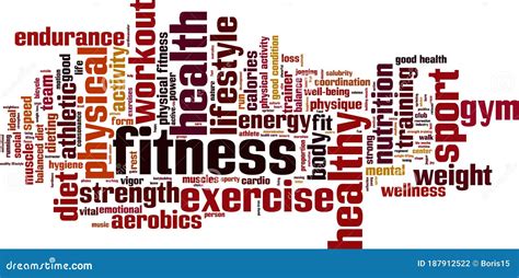 Fitness Word Cloud Stock Vector Illustration Of Nutrition 187912522