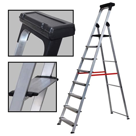 6 Peldanos Escalera Ancha De Aluminio ELITE PLUS Suministros De