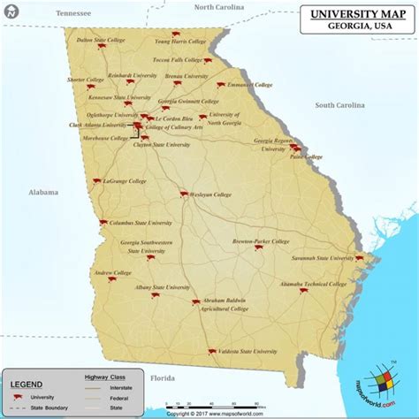 georgia-university-map | US Universities Tour