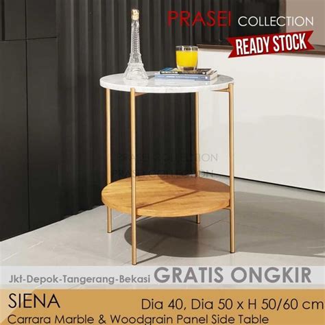 Jual SIENA Side Table Meja Marmer Carara Nakas Besi Bedside Table