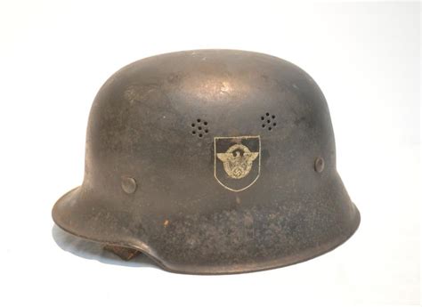 GERMAN WWII HELMET WITH DOUBLE INSIGNIA