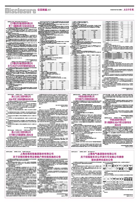 2024年03月19日 第17版：信息披露 上海证券报