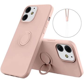 Iphone Liquid Silicone Case With Ring Holder