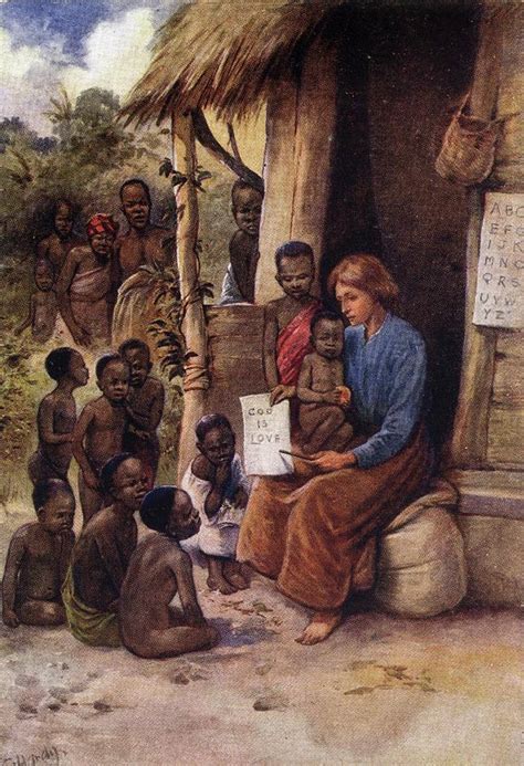 A Missionary Teaches Her Pupils That Drawing By Mary Evans Picture Library