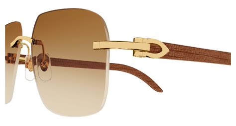 Cartier C DÉcor Wood Sunglasses Ct0041rs 001 Hall Of Frames Company