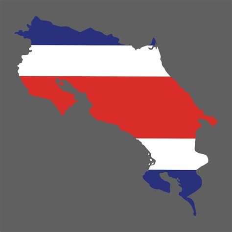 Premium Vector Costa Rica Map And Flag Vector Illustration