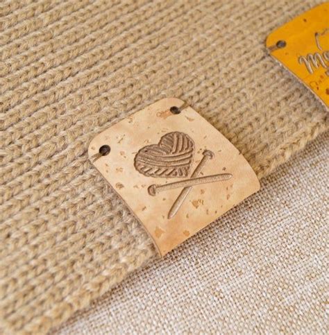 Labels For Handmade Items Cork Leather Labels Knitting Tags Etsy Uk