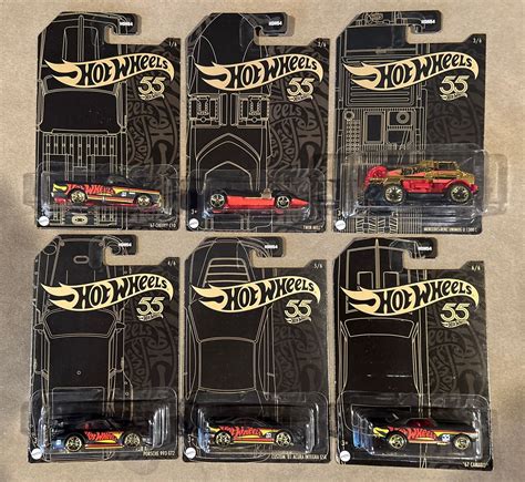 2023 Hot Wheels 55th Anniversary PEARL CHROME COMPLETE SET OF 6 MIX 2