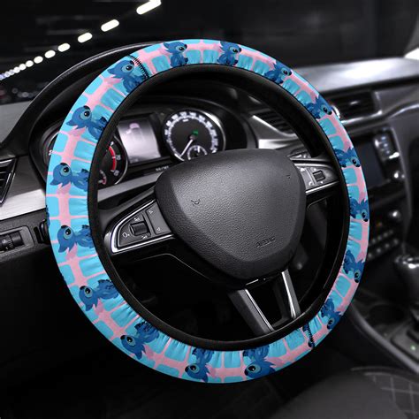 Stitch Custom Car Steering Wheel Cover 99shirt