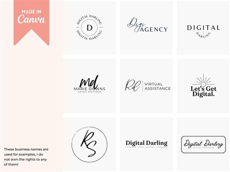 Canva Logos Virtual Assistant Logos Logos For Virtual Assistants Va Logos Diy Logos Editable