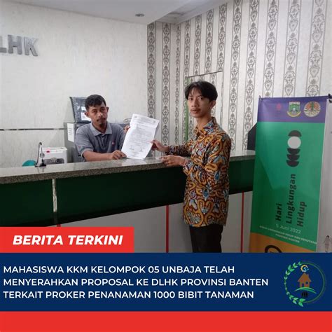 Mahasiswa KKM Kelompok 05 UNBAJA Telah Menyerahkan Proposal Ke DLHK