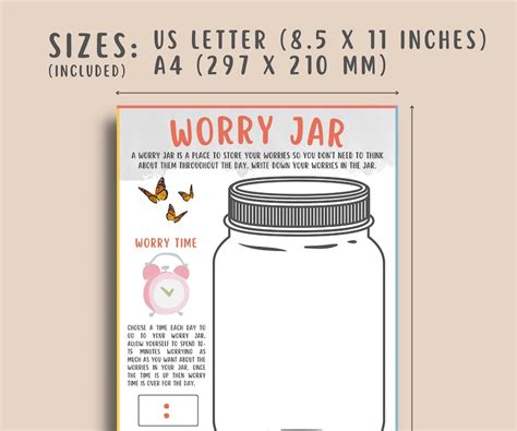 Worry Jar Worksheet For Kids Children Therapy Counseling Treatment For