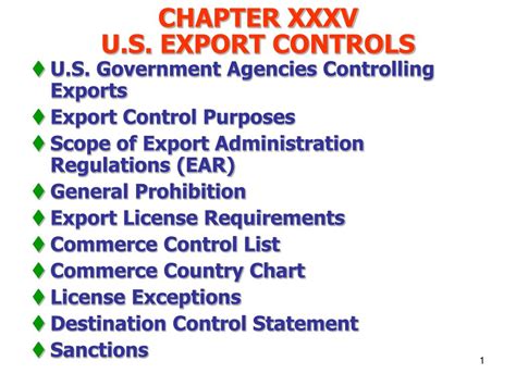 Ppt Chapter Xxxv U S Export Controls Powerpoint Presentation Free