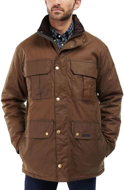 Barbour Malcolm Waxed Cotton Jacket in Brown for Men | Lyst