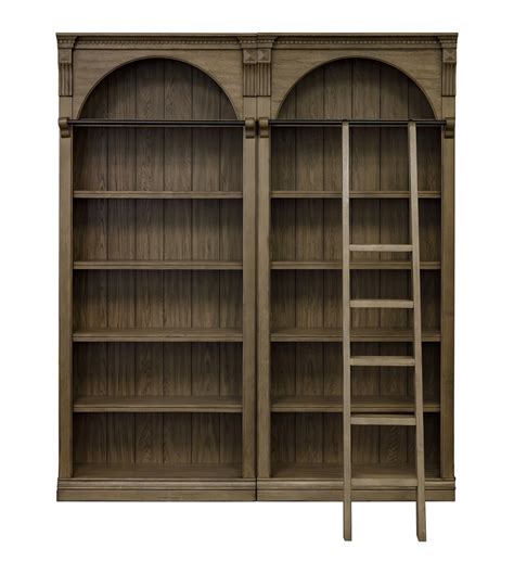 Stratton Traditional Inch Tall Wall Bookcase With Ladder In Brown By