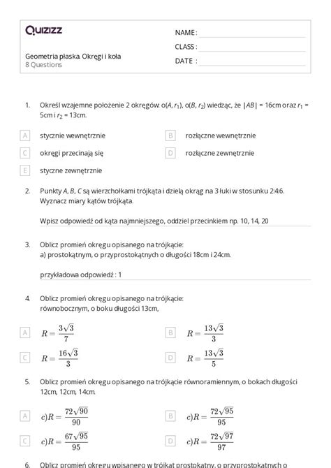 Ponad Okr Gi Arkuszy Roboczych Dla Klasa W Quizizz Darmowe I Do