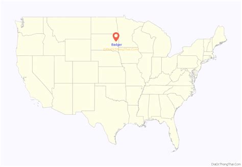 Map of Badger town, South Dakota - Thong Thai Real