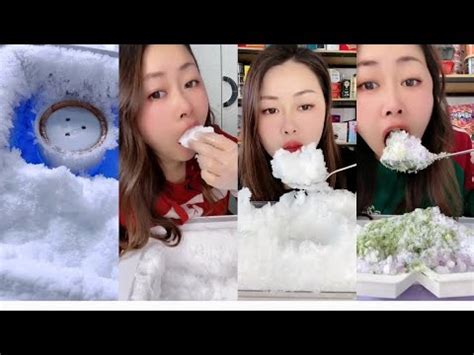 FREEZER FROST MUKBANG EATING ASMR SOFT CRUNCHY WHITE FROST MATCHA