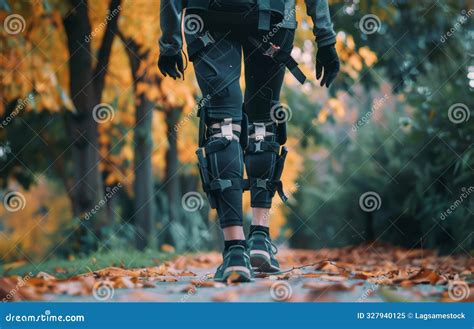 A Person Wearing A Bone Fracture Healing Exoskeleton Demonstrating