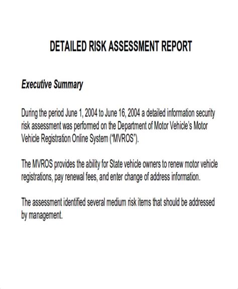 Free Assessment Report Format Samples In Google Docs Ms Word